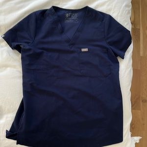 Figs one pocket navy scrub top, XS